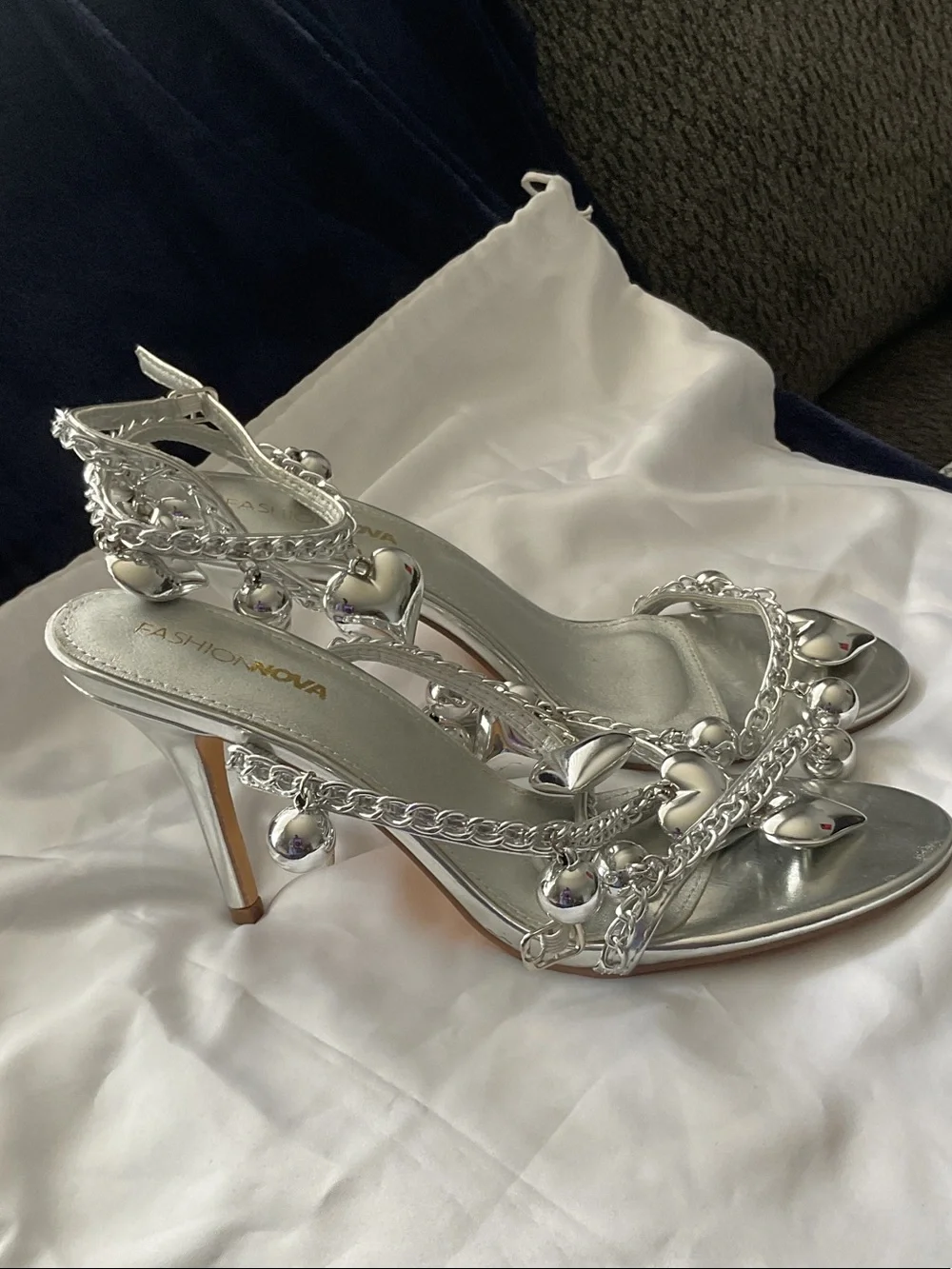 Fashion Nova silver ankle